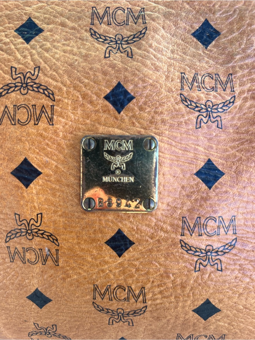 MCM Visetos Leather Vintage Clutch Hand Bag Purse Brown - Picture 2 of 16